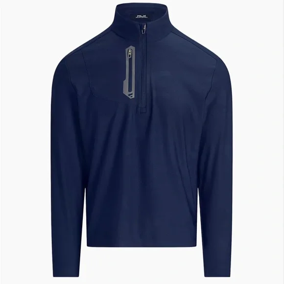 NWT RLX Ralph Lauren Knit Jacquard French Navy Camo Mens Golf Half Zip - Picture 5 of 8